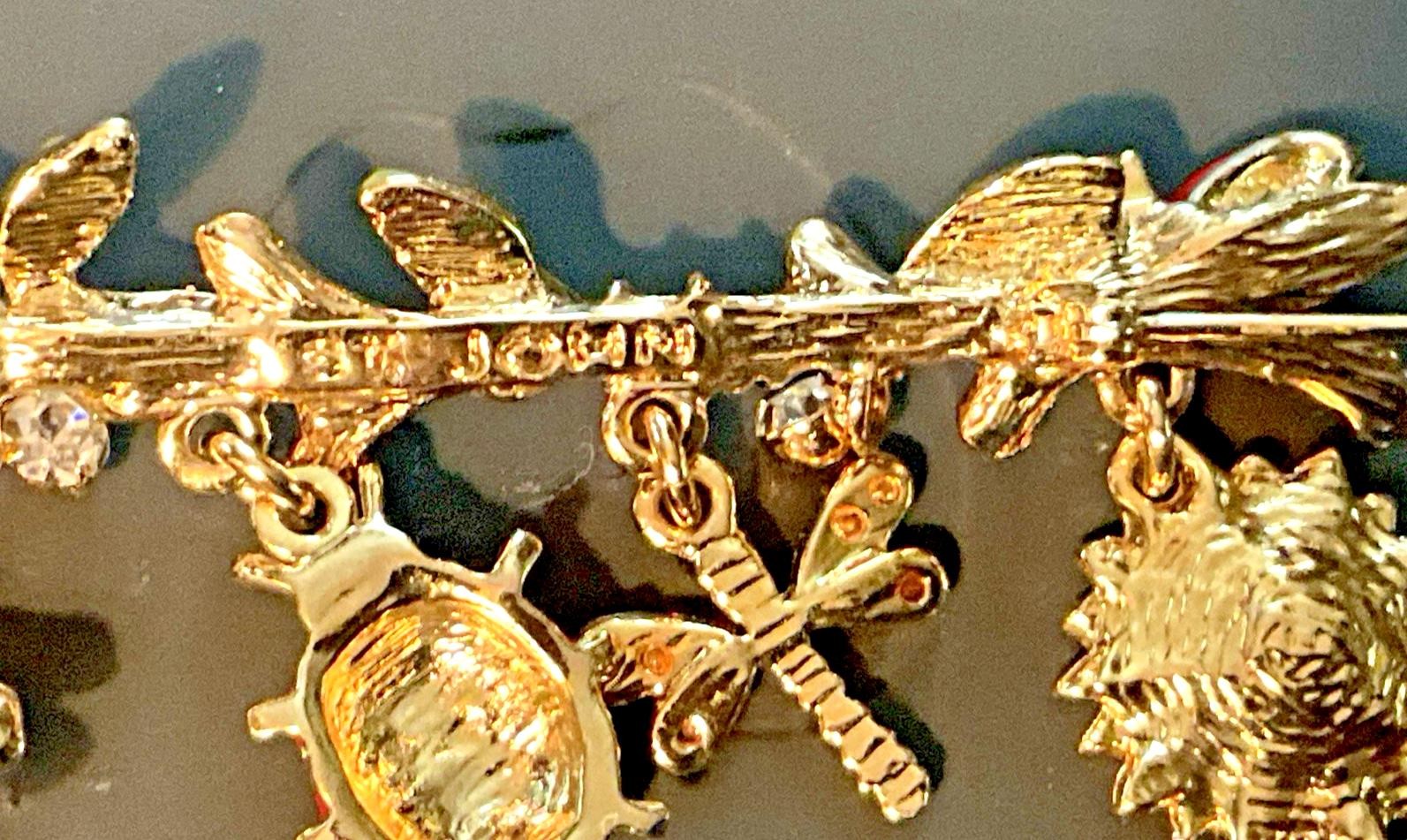Broch Pin St John Enamel Sunflower Dragonfly Ladybug Rose Branch Charm