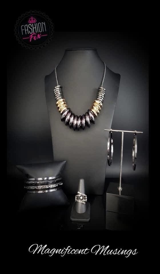 Fashion Fix Silver Gold Black Jewelry Magnificent Musings 4 pc set 0720