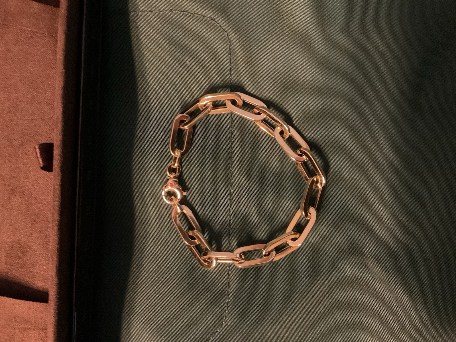 Roberto Coin Designer Gold Paperclip Link Chain Bracelet 7.5in Lobster Clasp