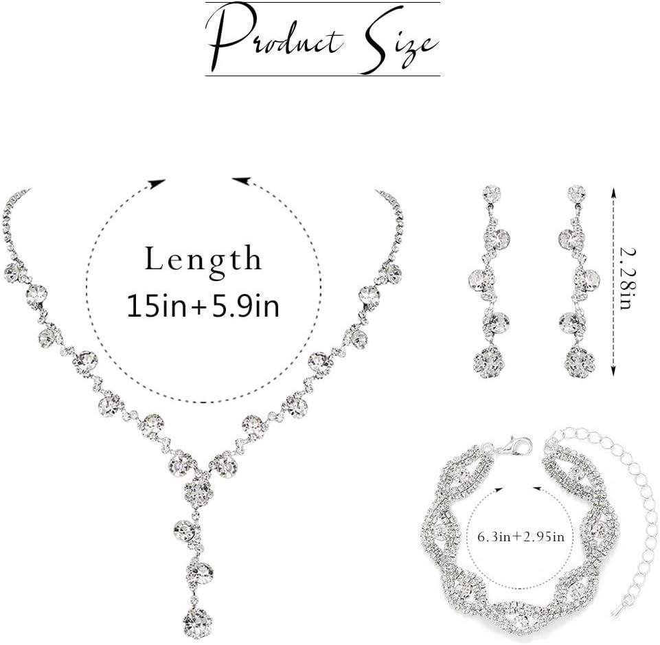 Rhinestone Earrings Silver Sparkly Bracelet Earring Party Prom Earrings Jewel…