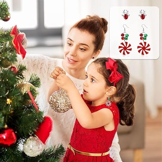 23 Pairs Christmas Earrings for Women Xmas Holiday Dangle Earrings Christmas