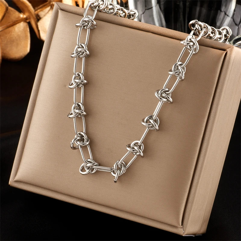316L Stainless Steel Gold Silver Color Twist Womens Girl Jewelry Set