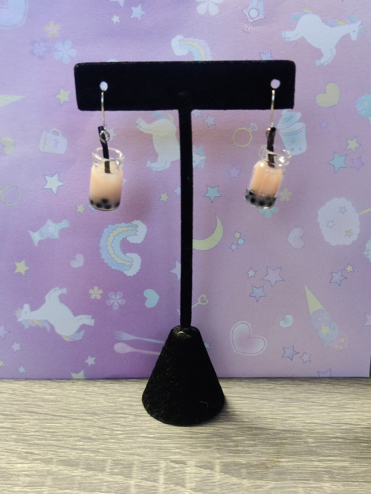 New Milk Tea Boba Tea Earrings, Handmade Milk Tea Earrings, Unique Gift