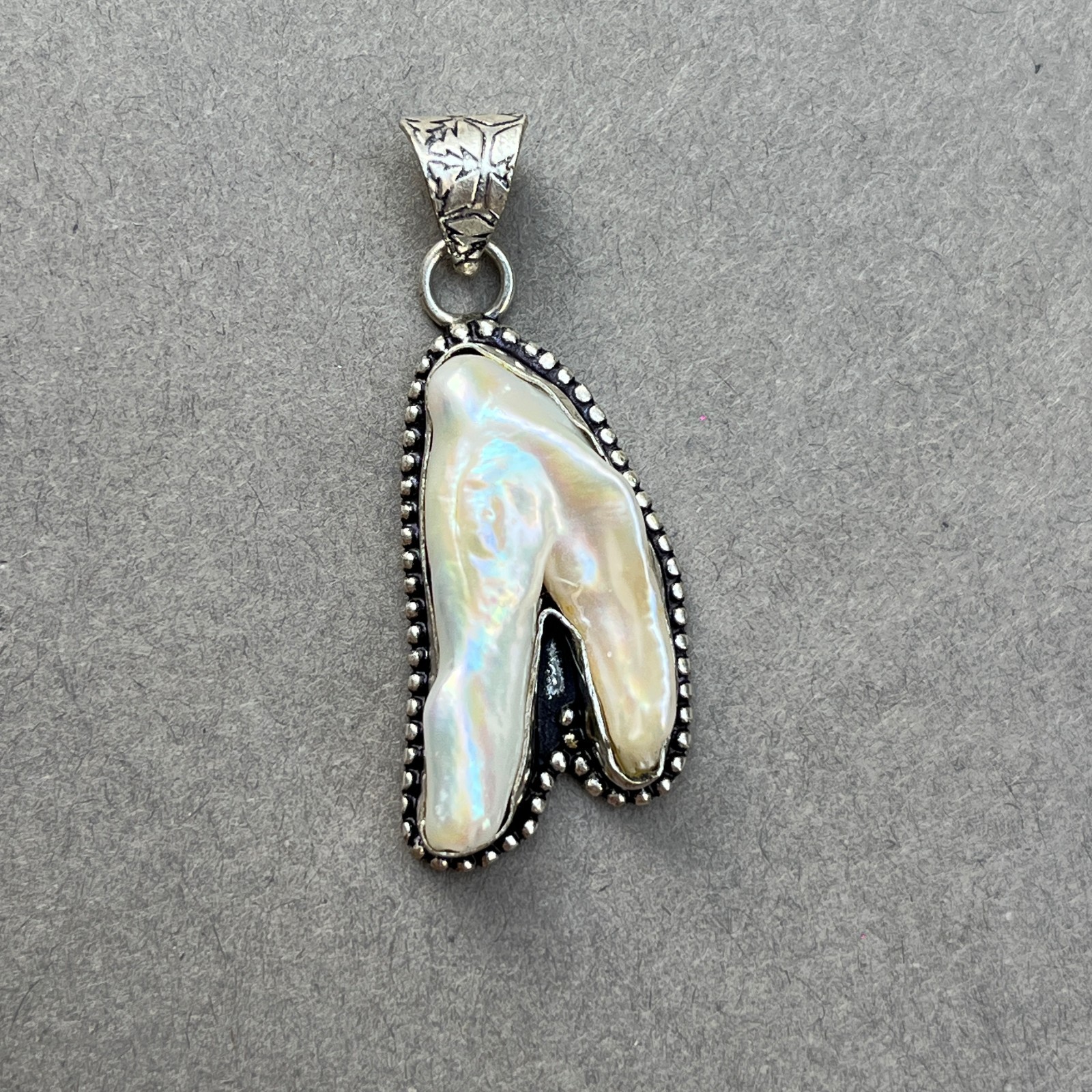 Natural Baroque Pearl Necklace Freshwater Pearl Pendant 24 Inch Chain