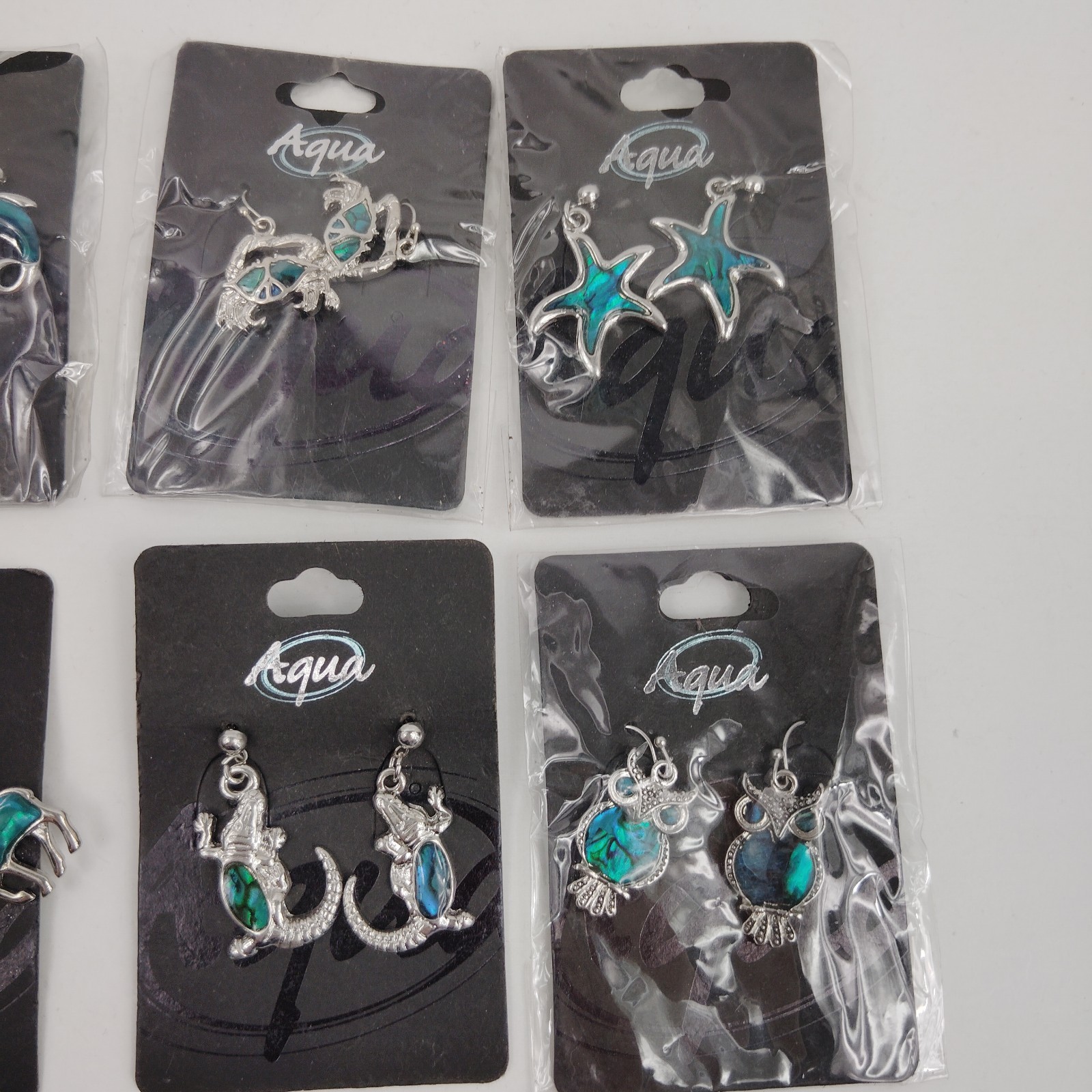 Aqua Branded Costume Jewelry Animal Earring Lot Of 8