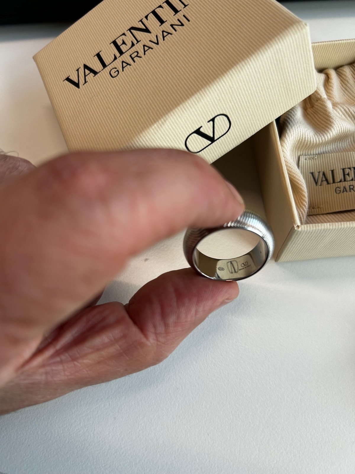 VALENTINO GARAVANI SILVER RING MAN L