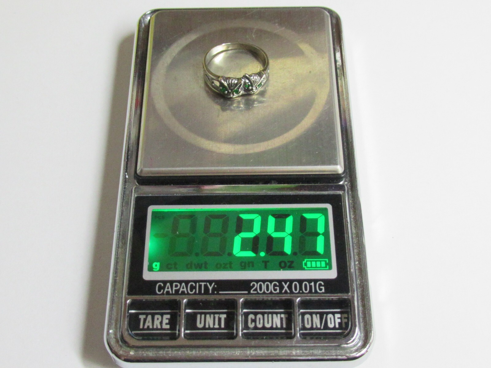 Women’s 925 sterling silver ring, cubic zirconia, 2,47 gr, size 7.
