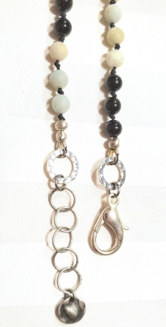 Amazonite Long Beautiful Faceted Knotted Necklace
