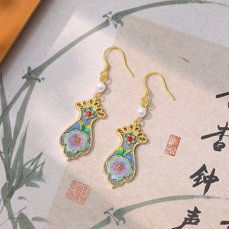 New Chinese Style Gold Plated Chinese Style Earrings
