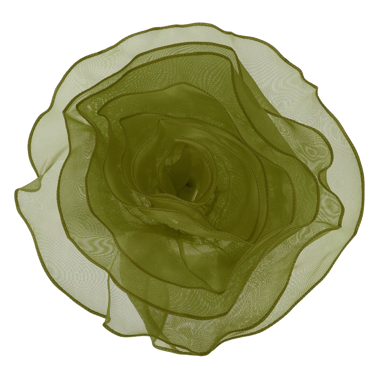 10.6 Inch Large Satin Fabric Flower Brooch, Green