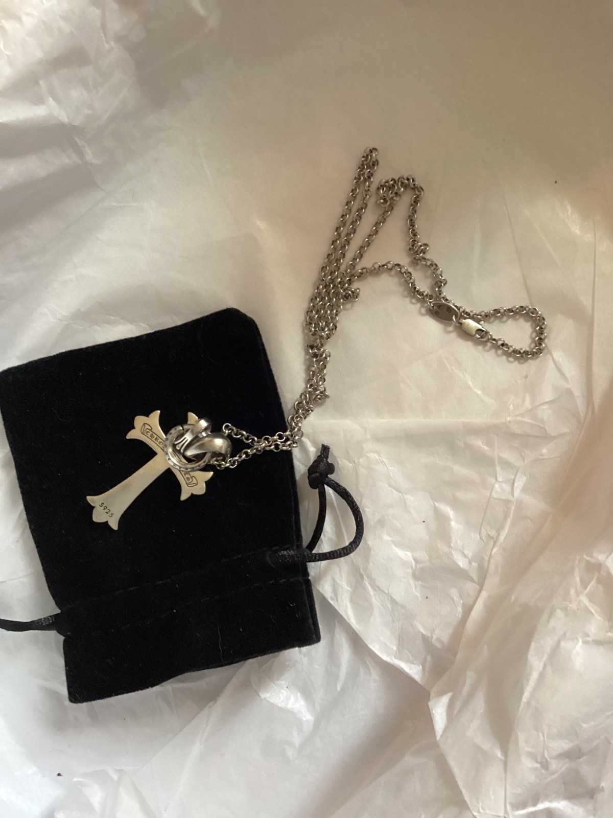 gothic cross necklace for mens 925 silver