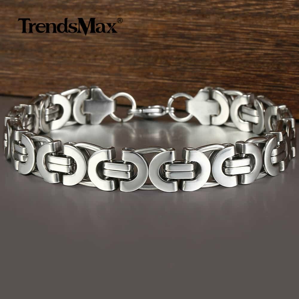 18-36″ 11mm Stainless Steel Flat Byzantine Link Chain Necklace or Bracelet 7-10″