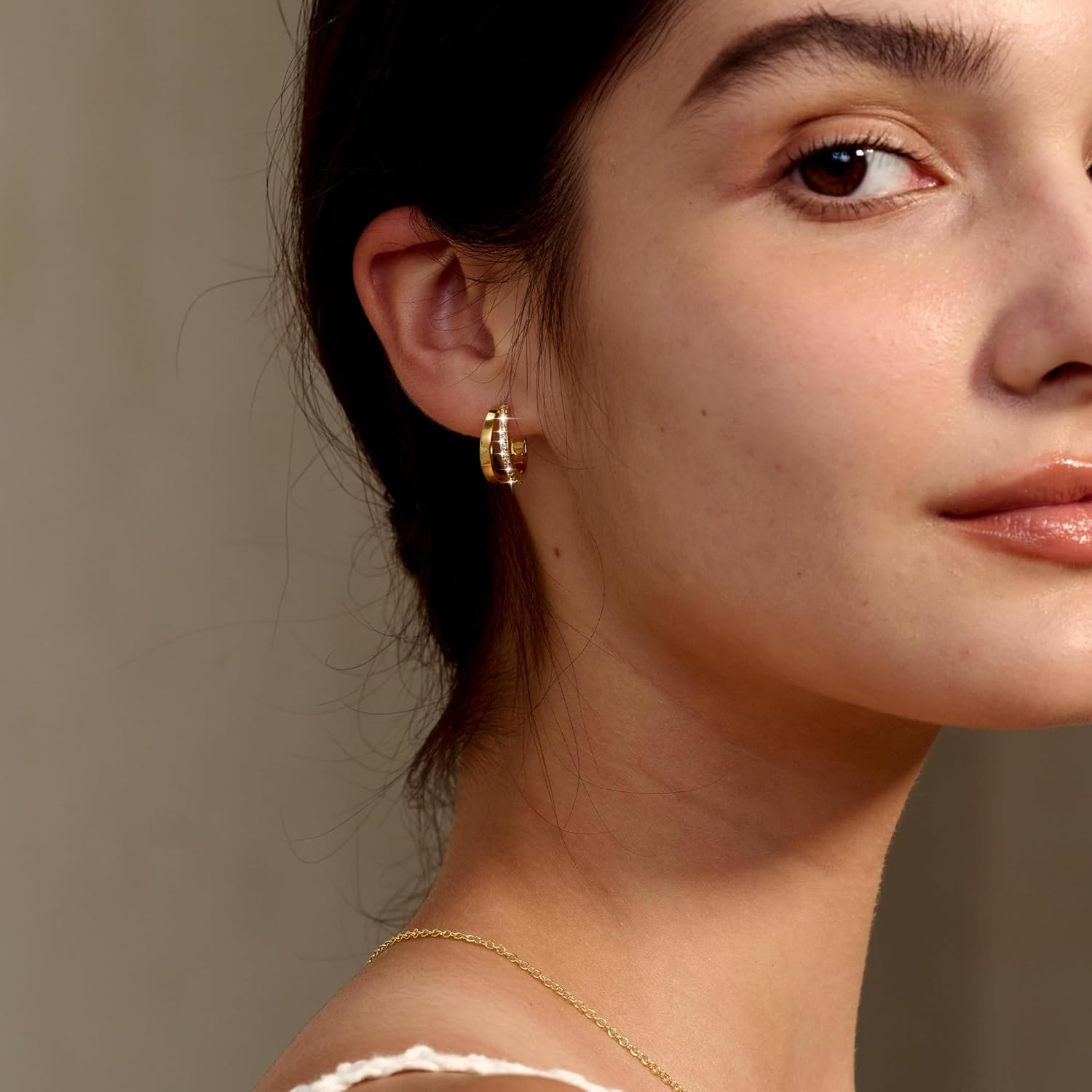 Dainty Small Hoop Earrings for Women -Trendy 14K Gold/Silver Plated Hypoallergen