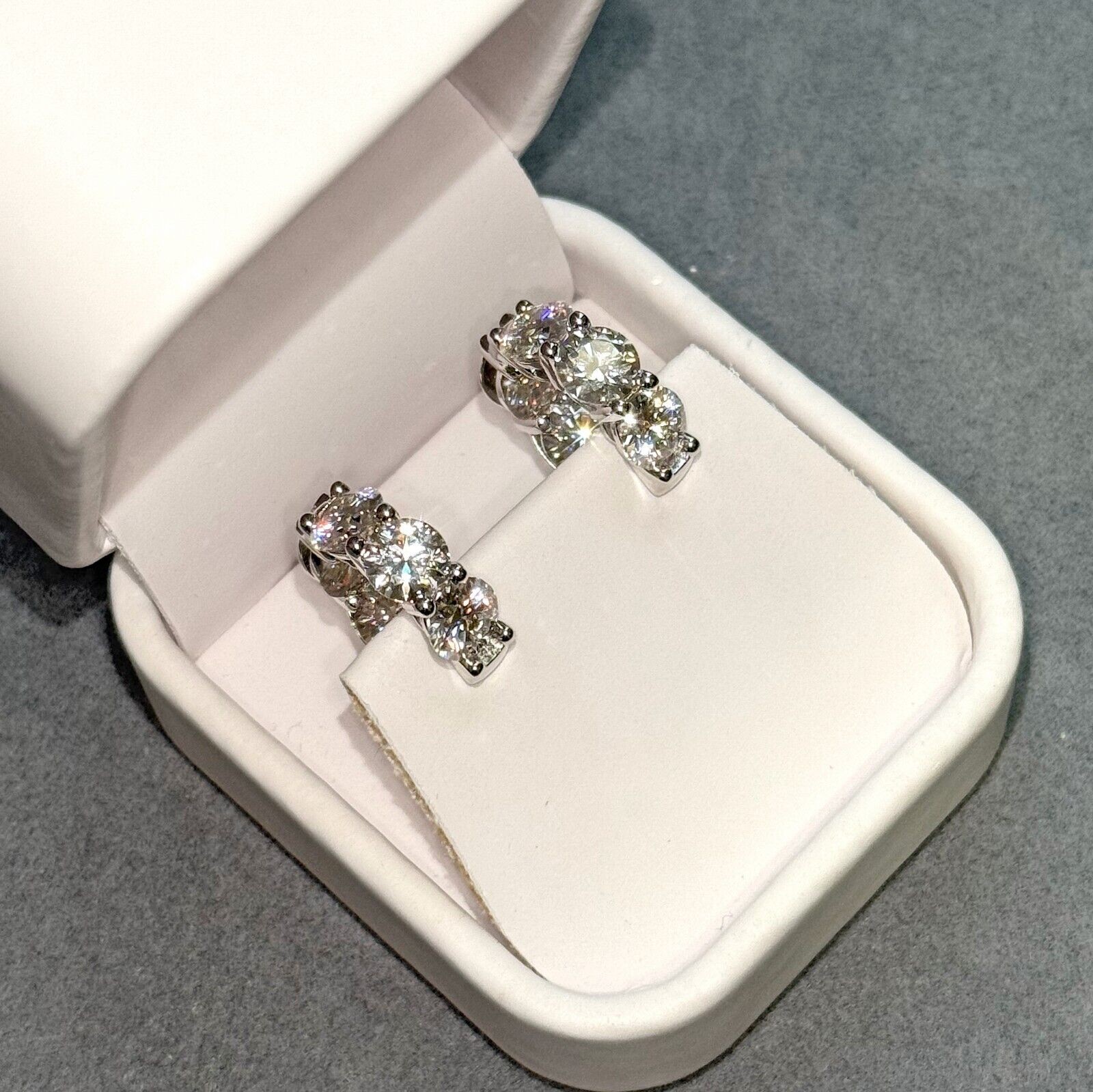 8.00 CTW Jumbo VVS1 Moissanite Hoop Earrings Huggies 20mm – 925 Silver