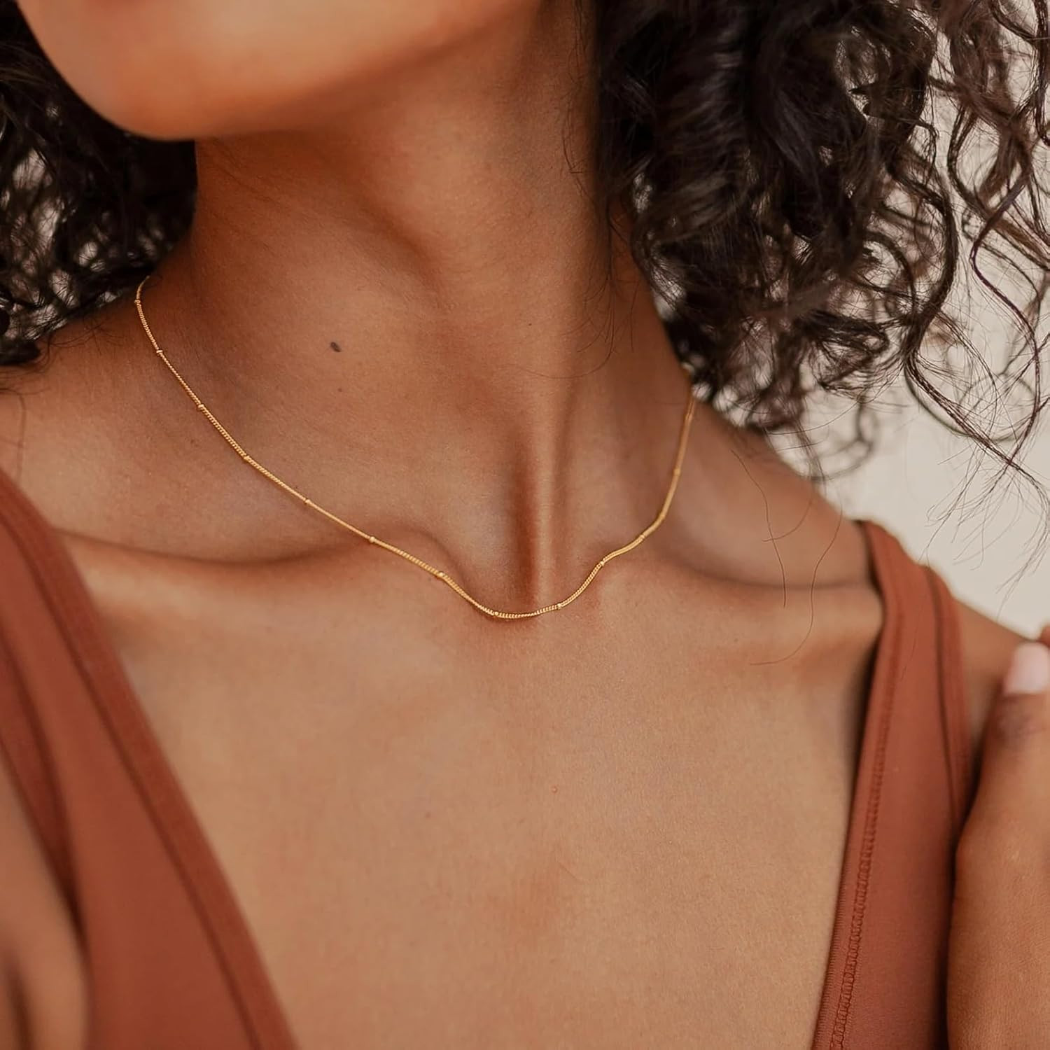 Waterproof Gold Necklace Layered Necklaces for Women Non Tarnish,14K Gold Plated