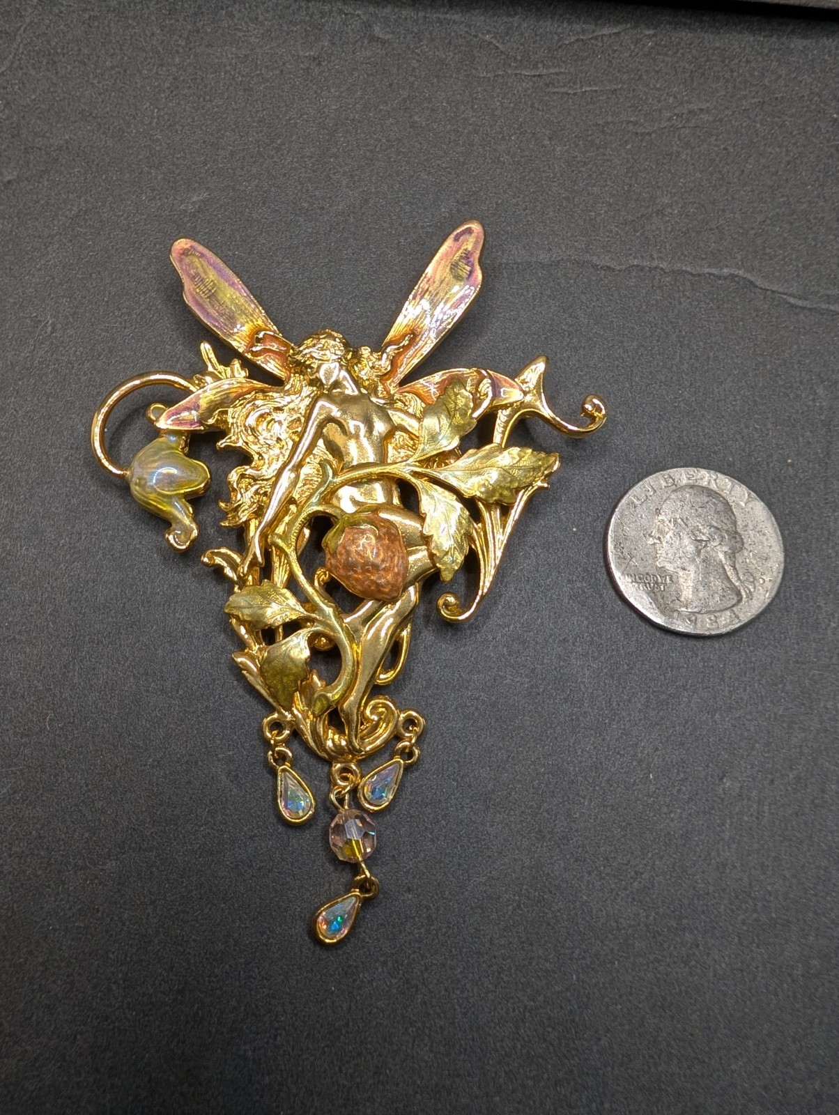 Kirks Folly The Silver Fairy Queen Brooch Pin With Strawberries