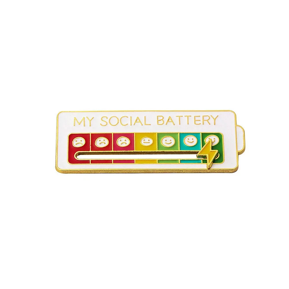My Social Battery pin Percentage Enamel Pin | Track Your Energy Level in Style