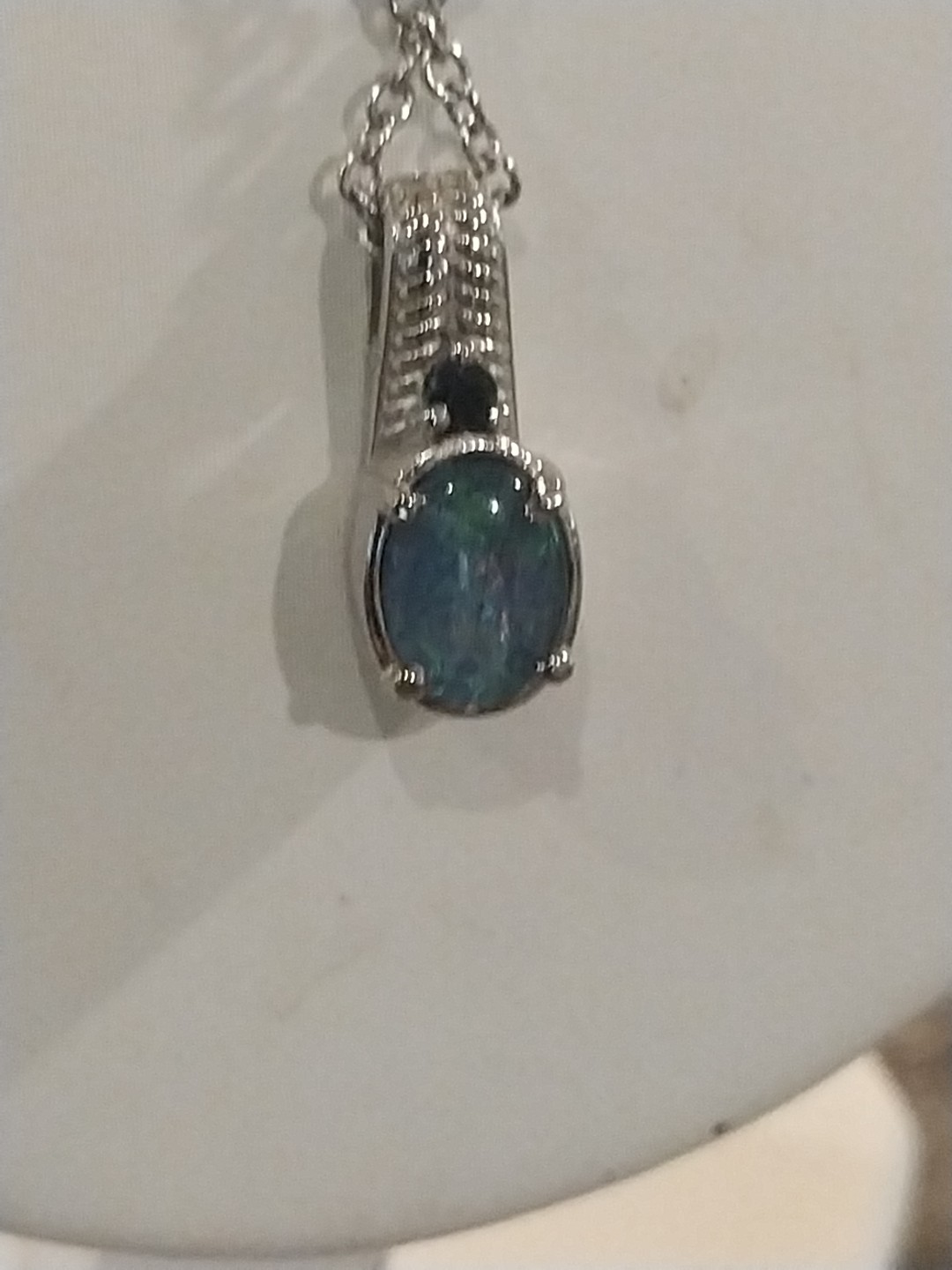 Boulder Opal Triplet Pendant Necklace (20 Inches) in Stainless Steel 1.00 ctw