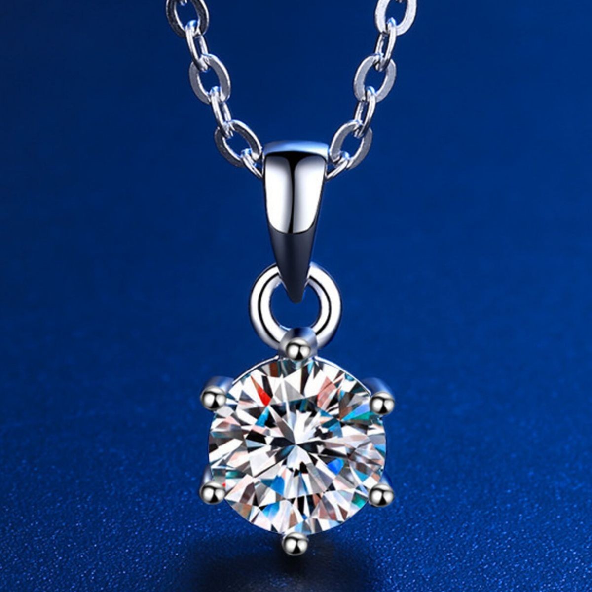 5Ct Moissanite Pendant Necklace 925 Sterling Silver Solitaire Gift for Women