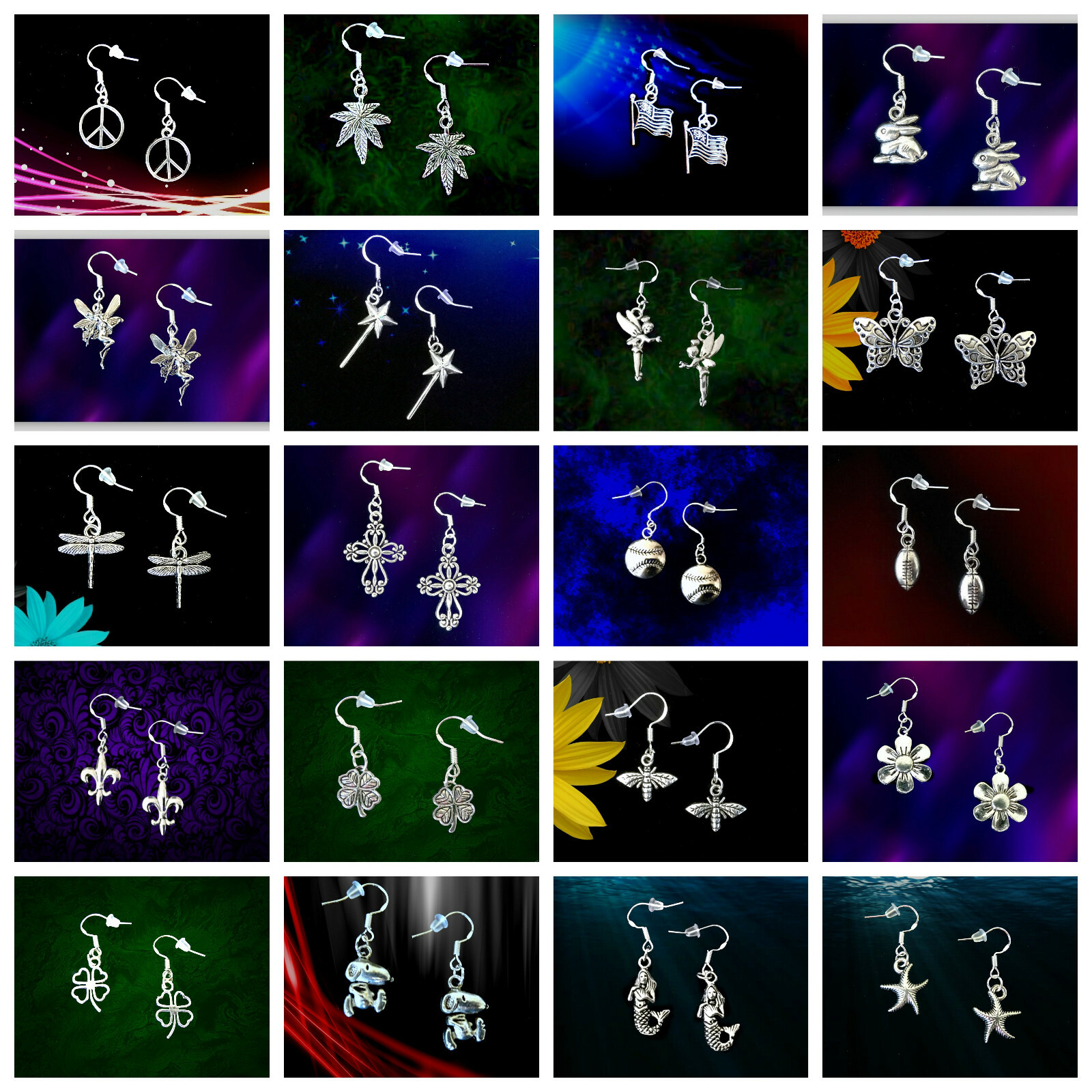 VINTAGE STYLE SILVER ANGEL EARRINGS~CHRISTMAS EASTER GIFT FOR HER~STERLING HOOK