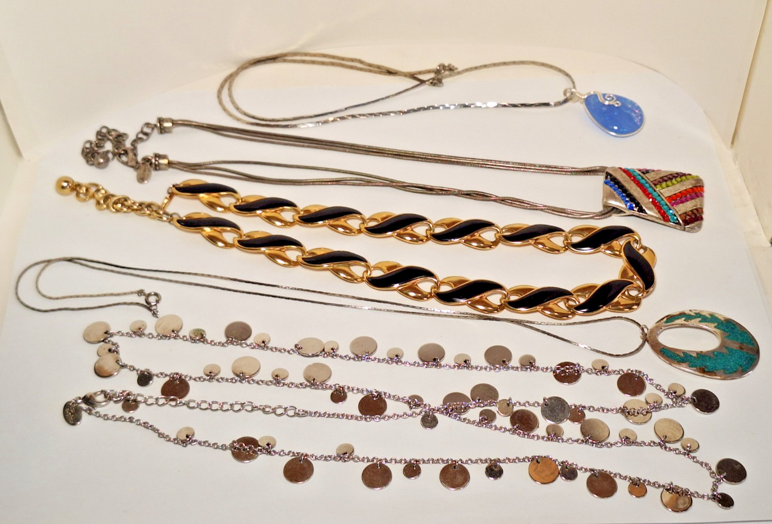 Lot of 5 Branded, Unbranded Fashion Necklaces & 1 With Sterling Silver Pendant