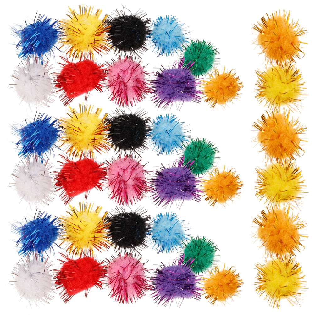 500Pcs Durable Fluffy Balls Craft Pom Poms Assorted Colors for DIY Use