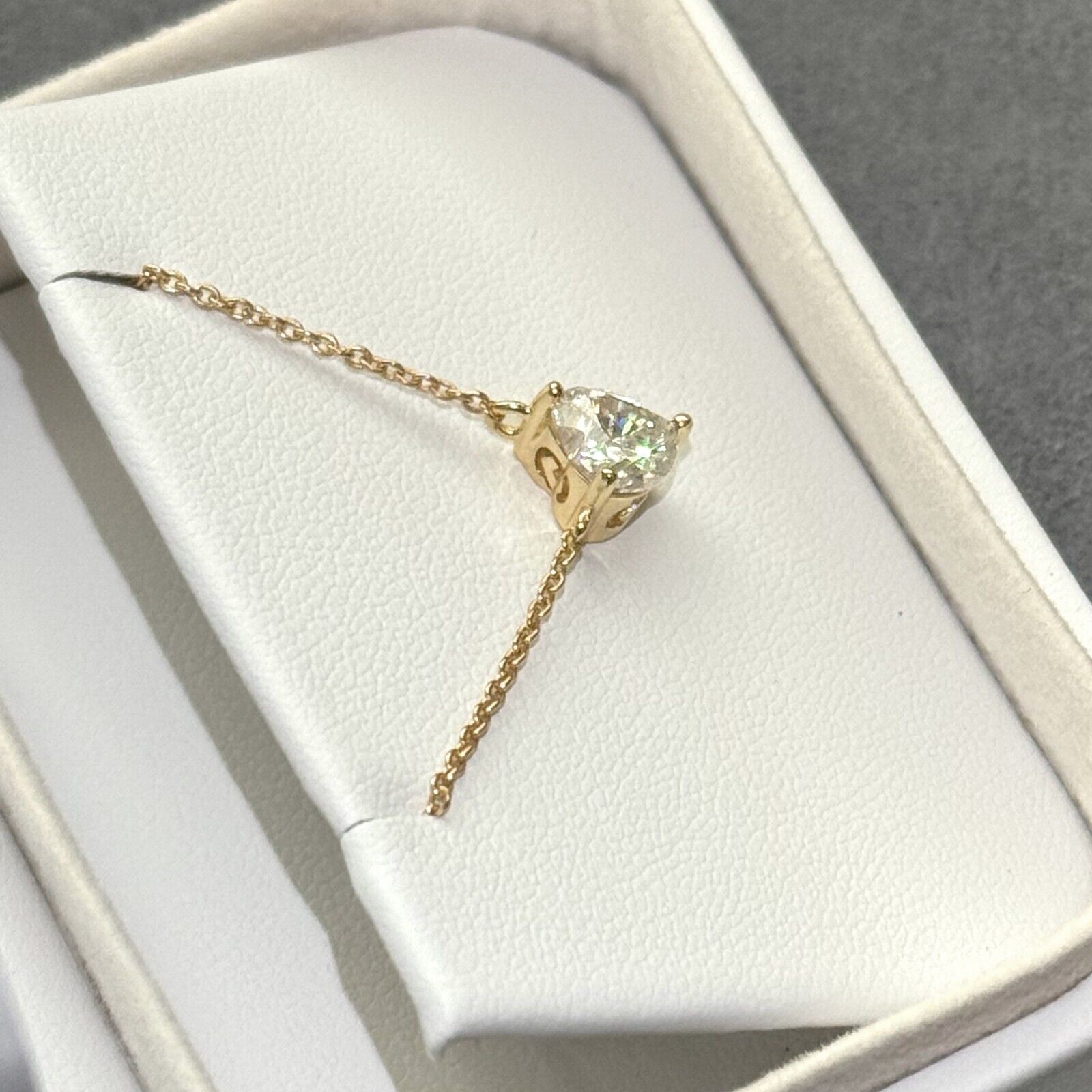 1 – 2 Carat Moissanite Heart Cut Solitaire Necklace – 925 Silver or 14k Gold