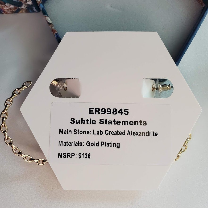 Bomb Party June 2025 Birthday Subtle Statements Alexandrite Gold Chain Hoops