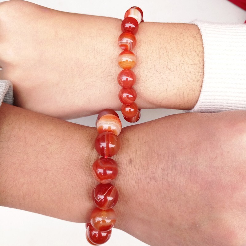 Natural Carnelian Elastic Stretch Bracelet 8mm Round Crystal Gemstone Beads