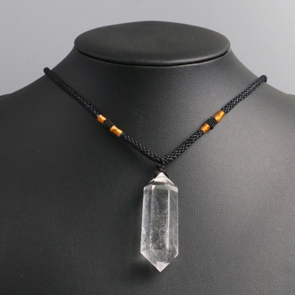 Natural Clear Quartz Crystal Pendulum Pendant Necklace Chakra Gemstone Healing
