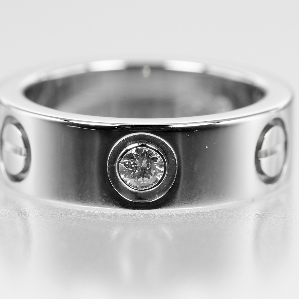 CARTIER Love Classic Model Ring Pt950Platinum/diamond #4.1(US Size) 10.6g …