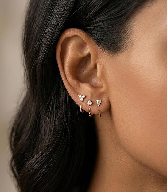 Backless Half Hoop Earrings Gold Silver Stay Closed Open Hoop Earrings for Women