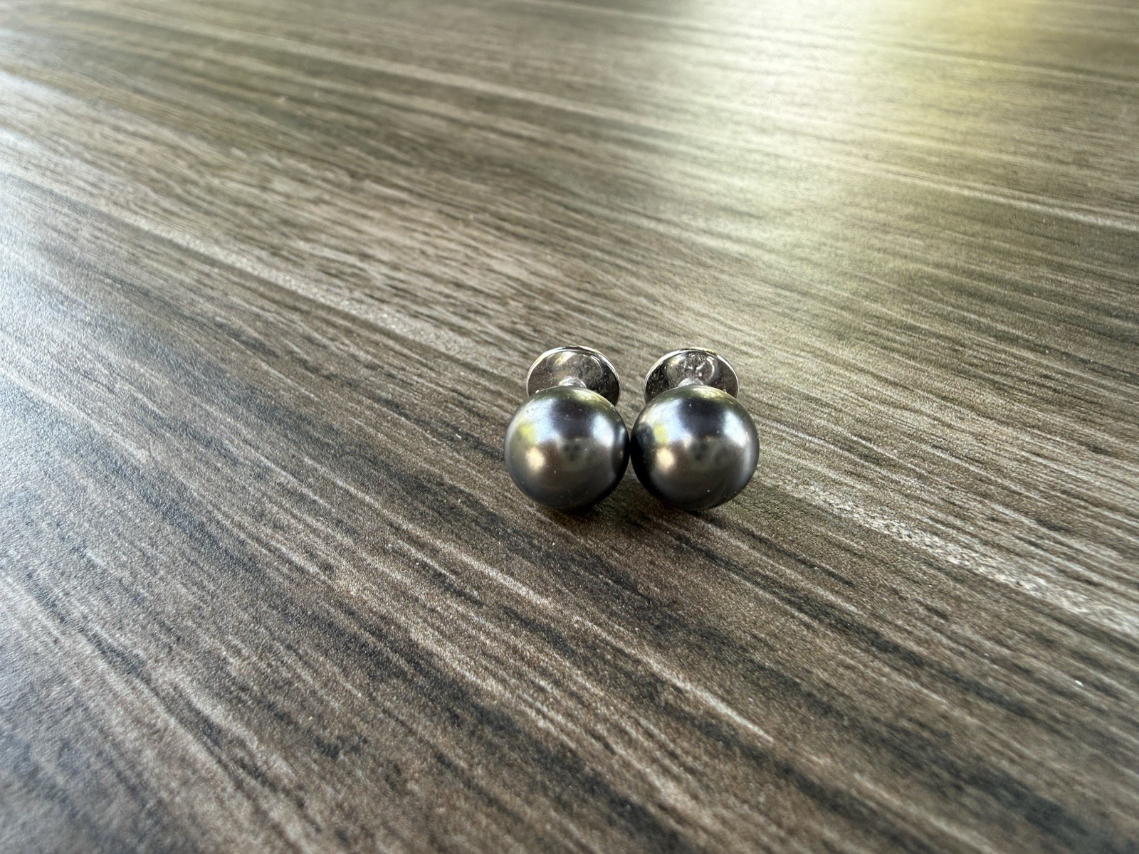 Touchstone Crystal Flipside Gray Pearl Reversible Stud Earrings Crystal Pavé