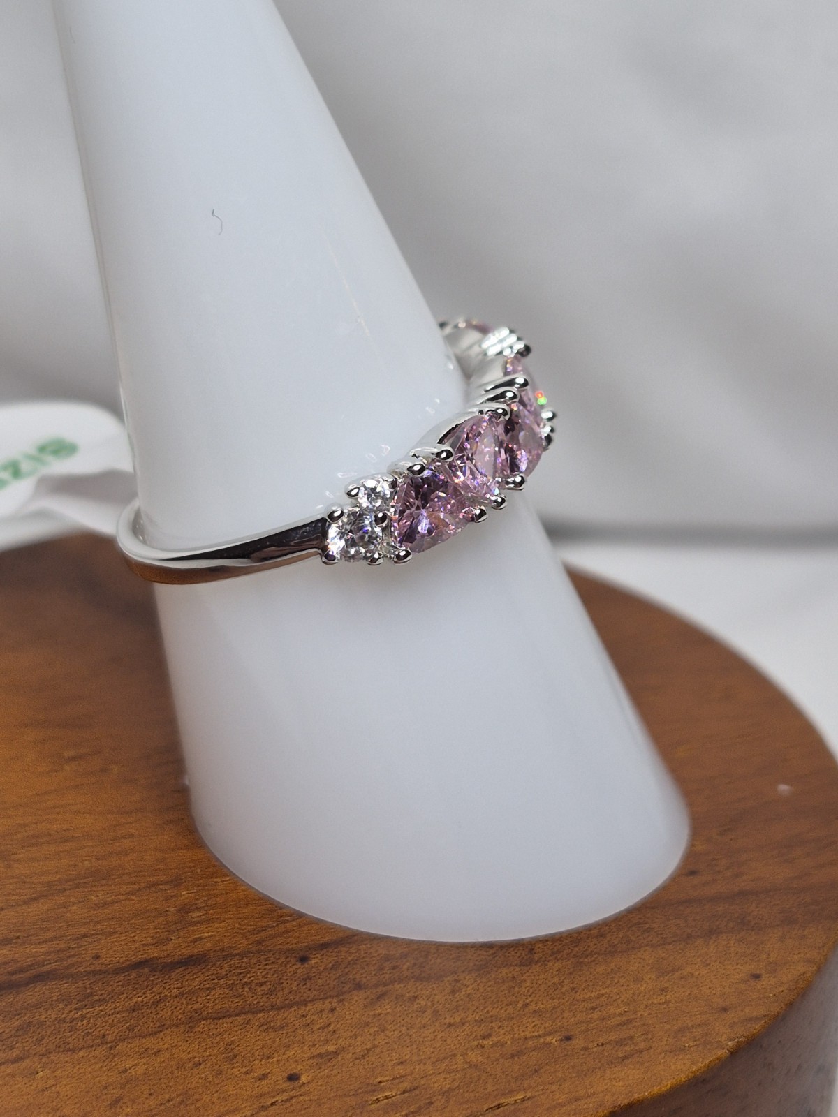 Bomb Party Ring Size 8 “All About Me” Rose Quartz On Rhodium Plating RBP5955