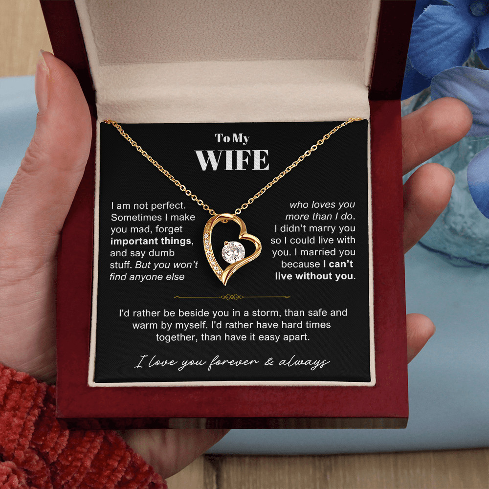 To My Wife Heart Necklace Anniversary valentines meaningful Gift From Husband