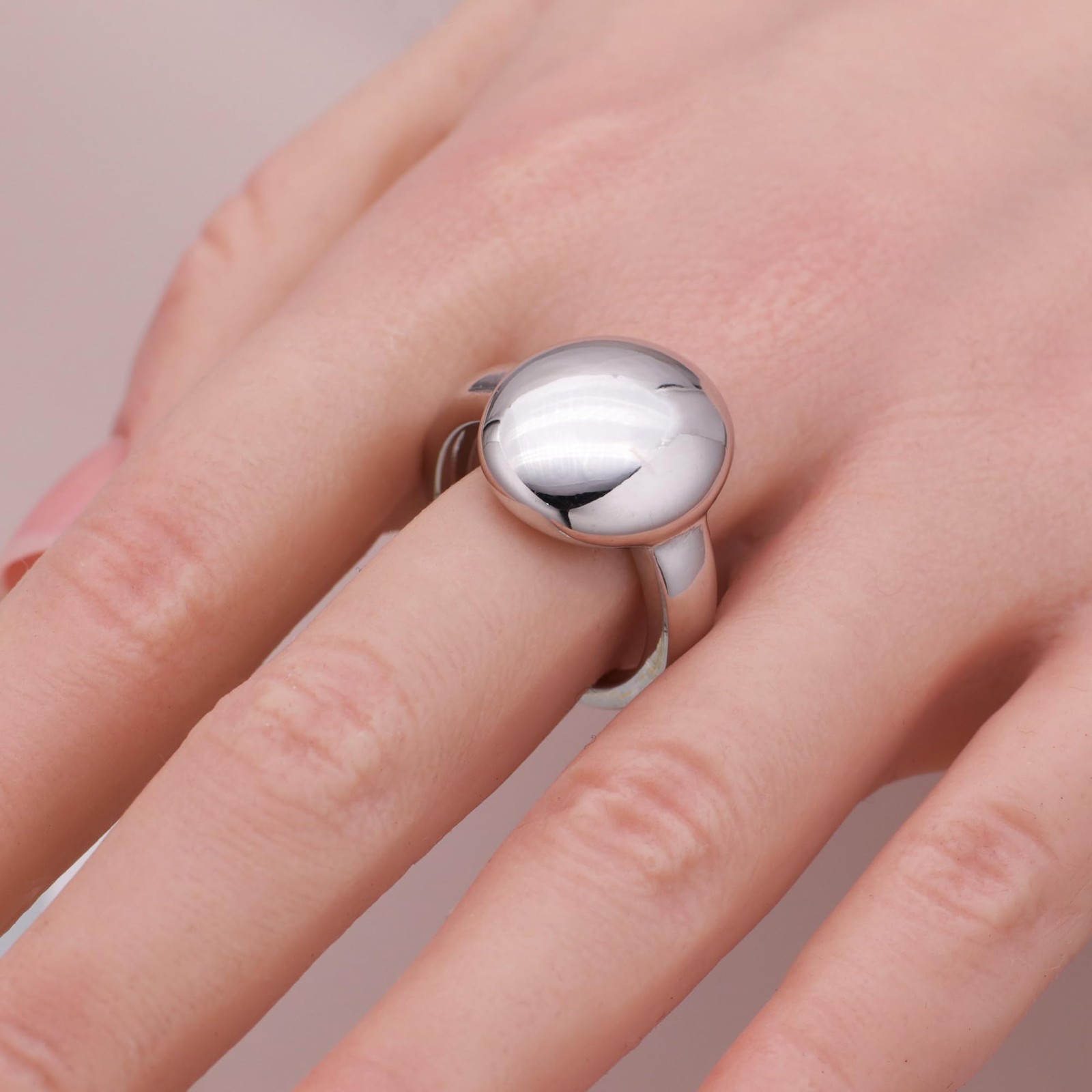18K Gold Plated CZ Dome Ring – Adjustable Stackable Gift for Women, Trendy Wear