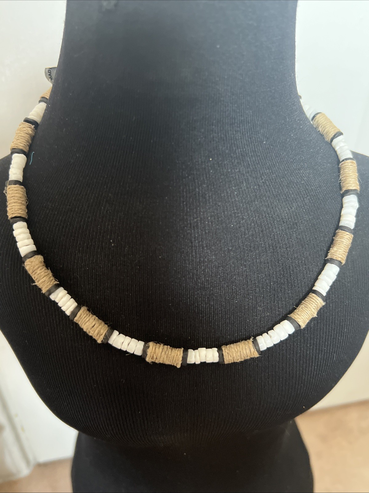 Handmade Surfer Skater Hemp Hippie Beaded Necklace Unisex ethnic 17”
