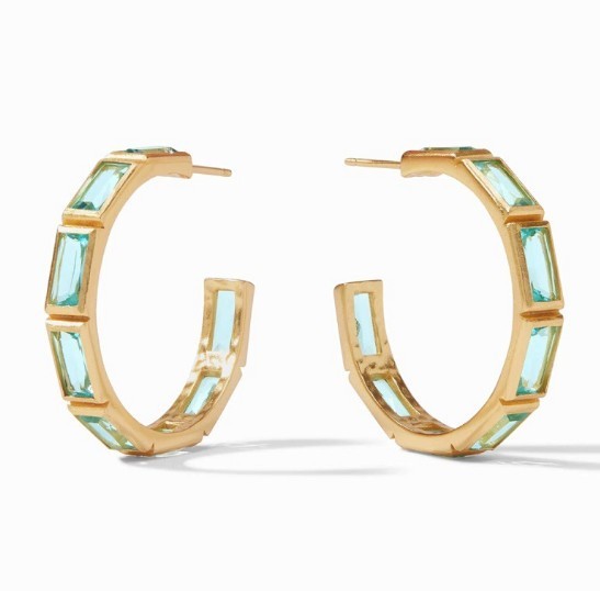 Julie Vos fashion charm matte colored crystal half circle C-shaped earrings
