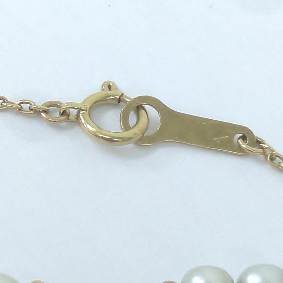 TASAKI Japanese Pearl 3.9mm K18 Yellow Gold Bracelet Approx. 2g Light Grey