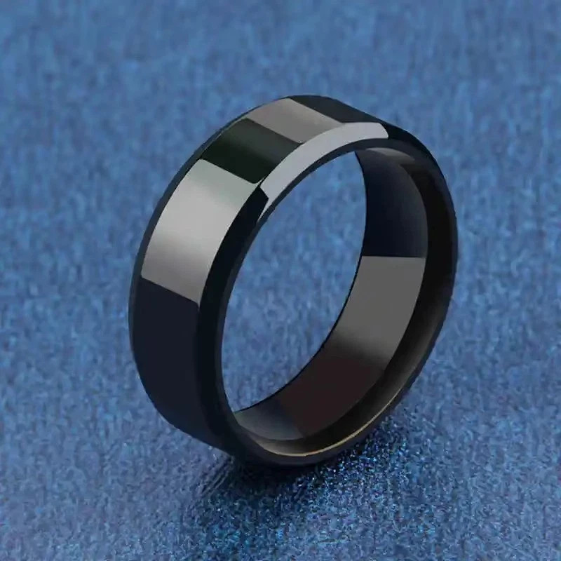 Titanium Stainless Steel 8Mm Brushed Finish Men Women Wedding Band Comfort Ring