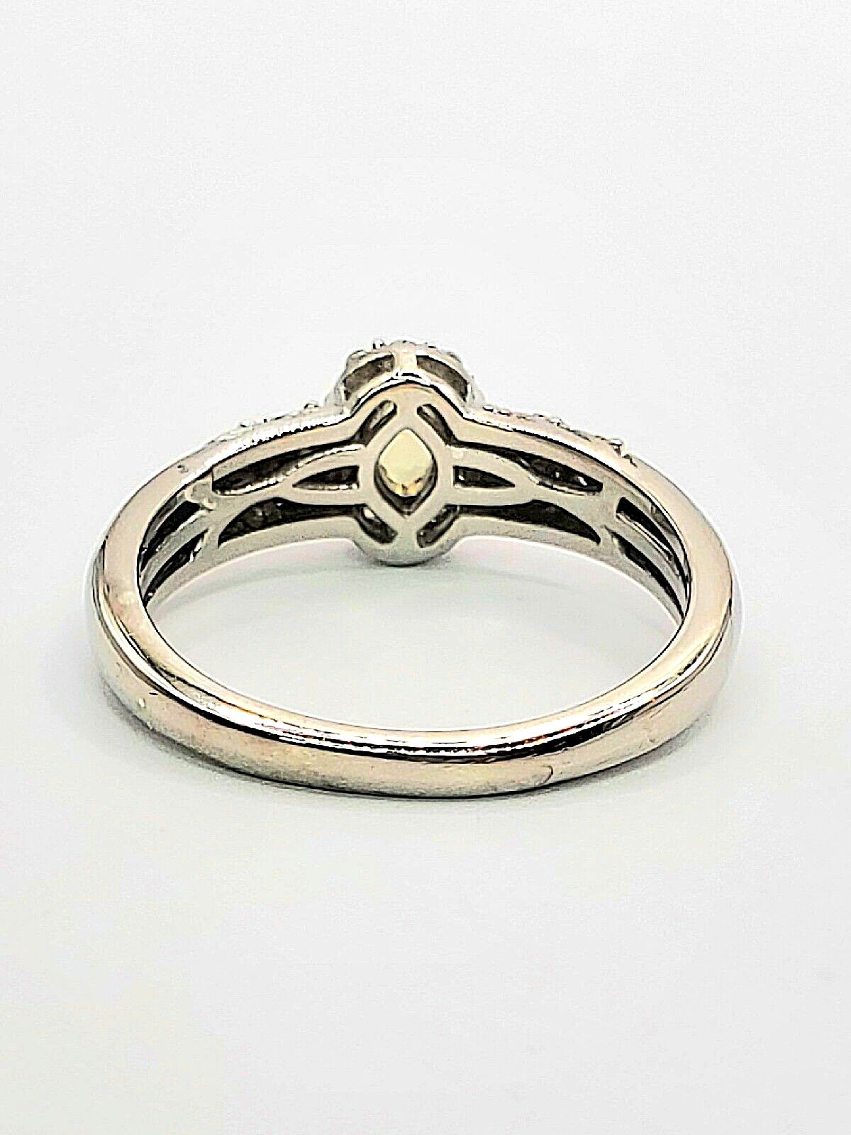 Genuine Heated Golden Apatite, Zircon Ring Rhodium Plated Sterling Silver Size 7