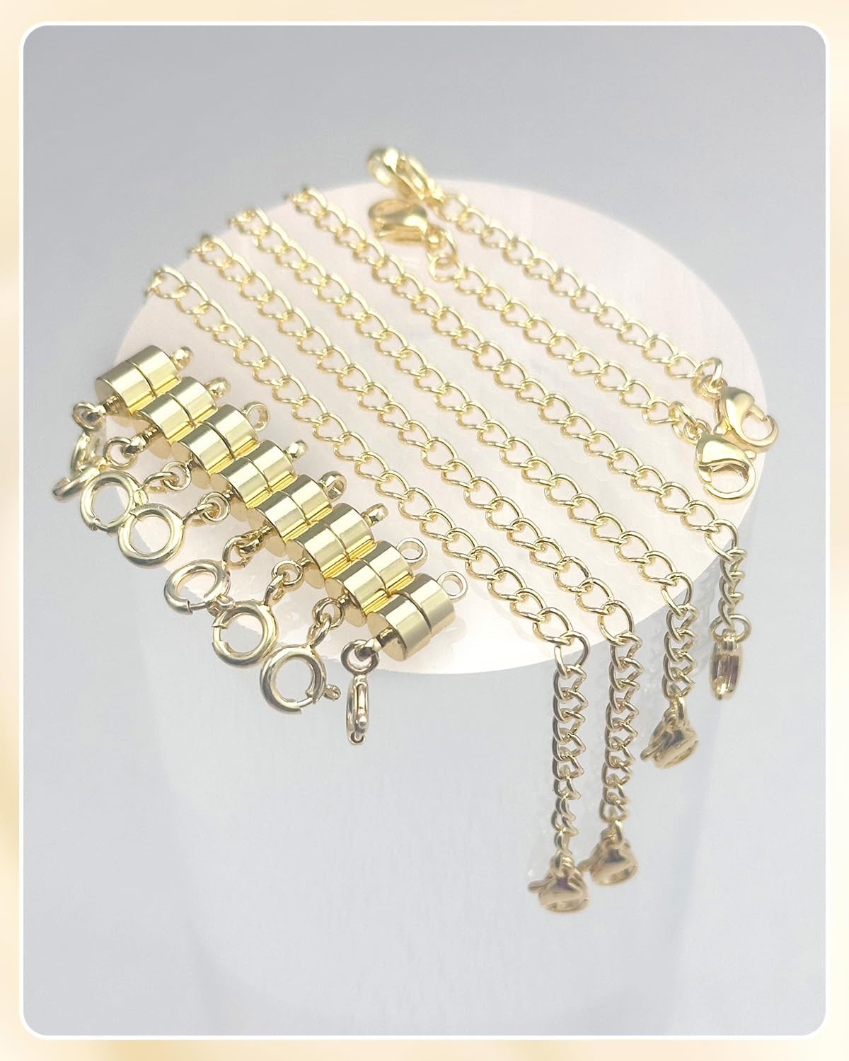 Extensor Collar Cierre Magnetico Broche Pulsera Cadena Extensible Oro Plata