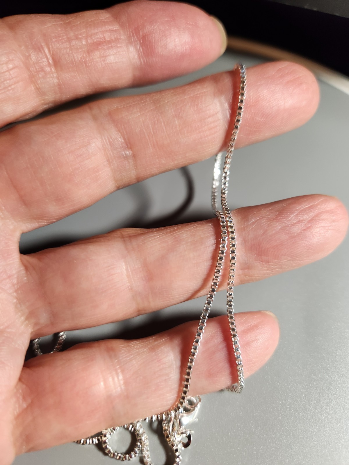 1.2mm 18in Box Chain Necklace in 925 Sterling silver