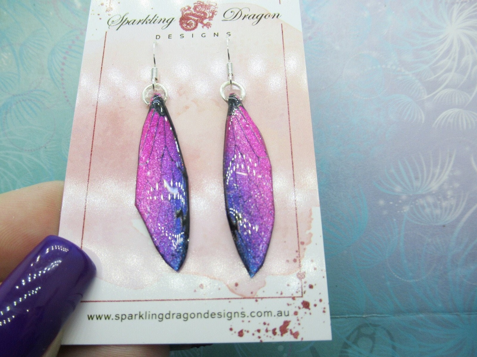 Butterfly Earrings Pink & Purple – Fairy Jewellery, Fun Gift for her Fairy Wing