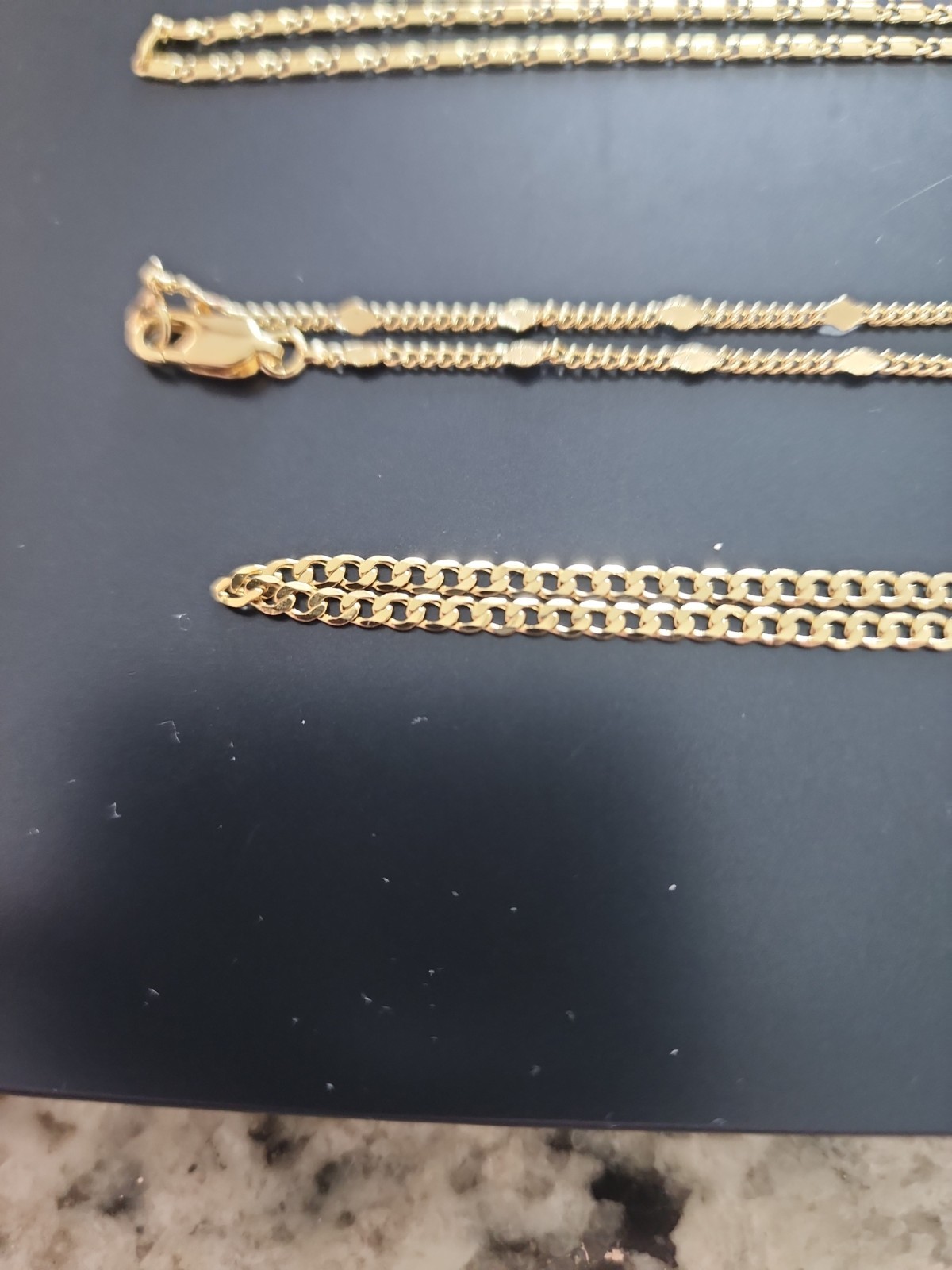 Lot Of 5 Gold Filled Jewelry Bangle Bracelet Figaro Cuban