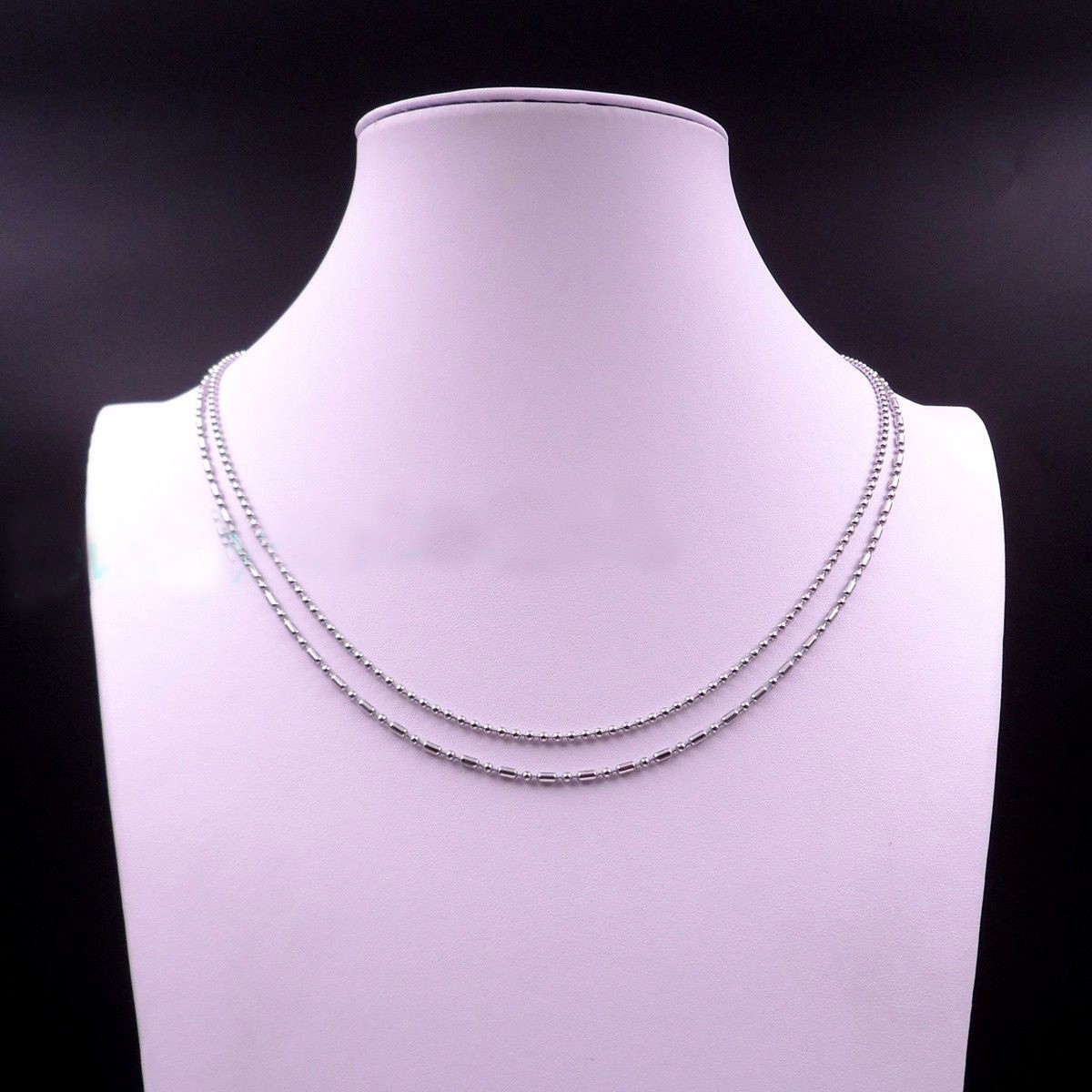 Wholesale 1.5/2/2.4/3.2mm 316L Stainless Steel Ball Bamboo Chain Necklace Gift