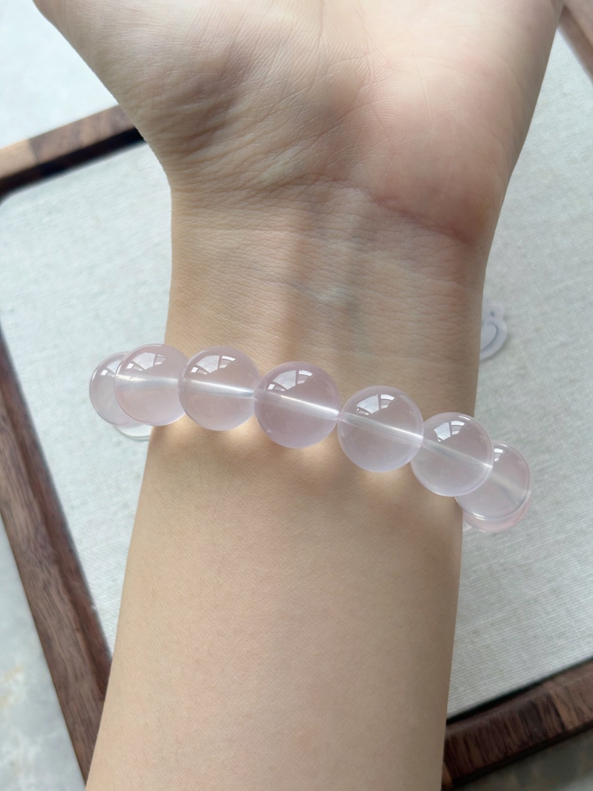 Natural Mozambique Six Star Pink Rose Quartz Crystal Beads Stretch Bracelet 13mm