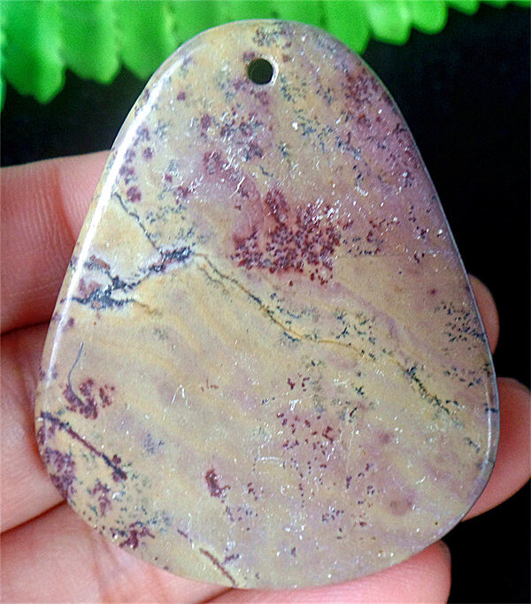 47x39x7mm Natural Brown Red Chohua Jasper Reiki Bell Pendant Bead BQ63839