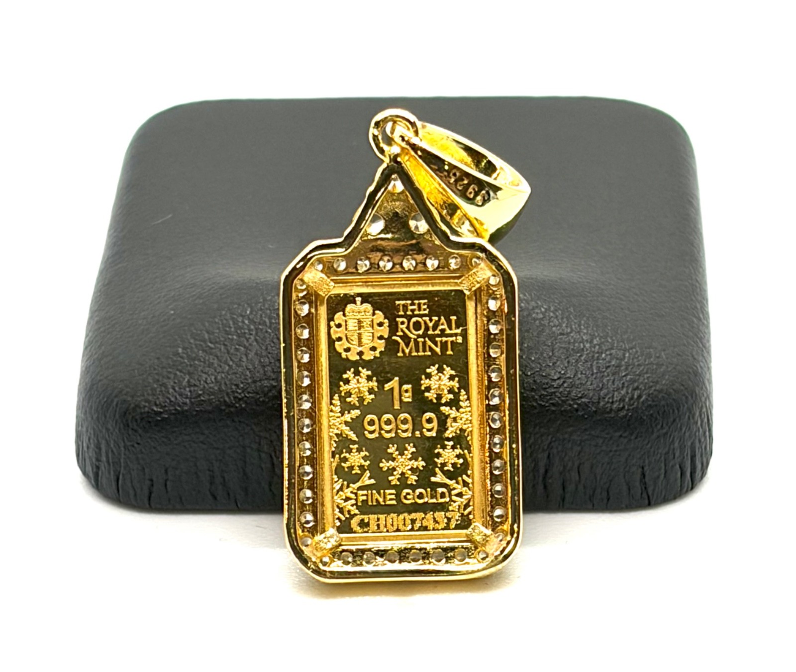 24K Pure Gold 1g Ingot Christmas Tree Pendant Charm Solid Gold Jewelry