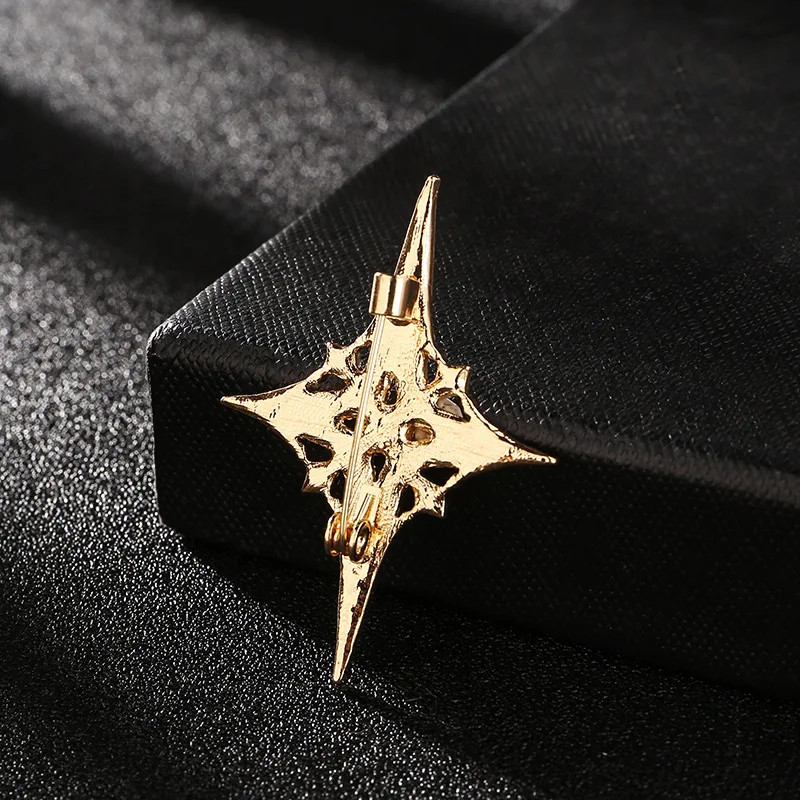 Rhinestone Star Brooch for Men Women – Crystal Lapel Pin Badge Gift